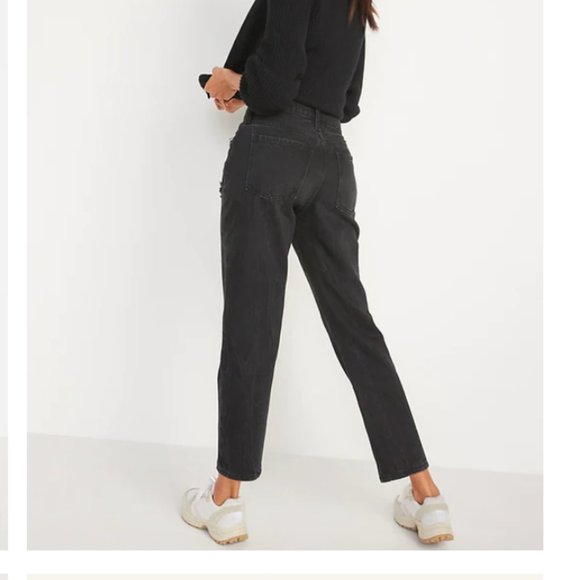 High-Waisted Slouchy Straight Cropped Distressed Jeans for Women - Picture 2 of 5